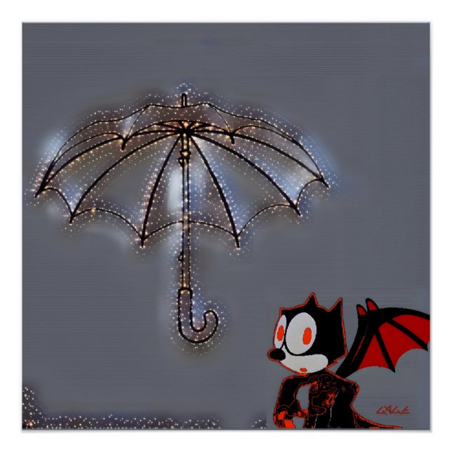 Póster Phelix o Morcego e Seu Guarda-Chuva Mágico (Frente)