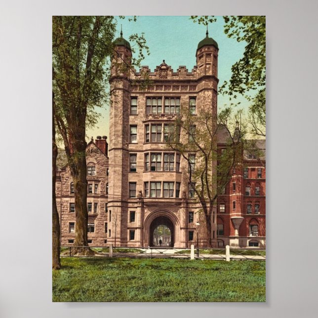 Poster Phelps Hall e gateway, Yale College Rara Fotografi (Frente)