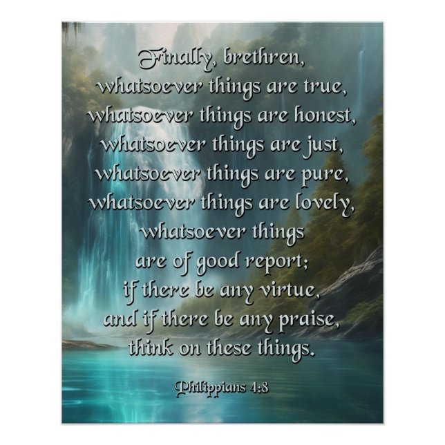 Póster Phil 4:8 Poster (Frente)