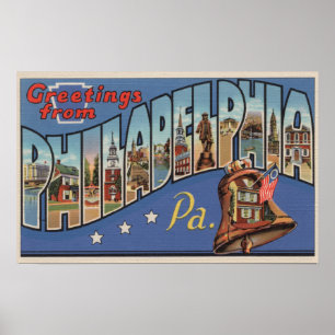 Póster Philadelphfia, Pensilvânia - grande letra