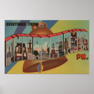 Póster Philadelphfia, Pensilvânia (Liberty Bell)