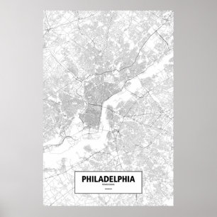 Póster Philadelphfia, Pensilvânia (preto no branco)