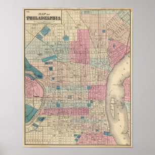 Póster Philadelphia, Mapa da Pensilvânia