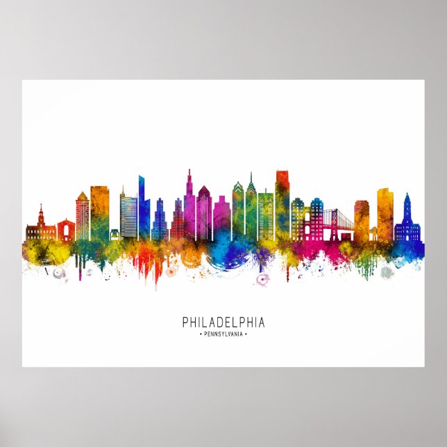 Poster Philadelphia Pennsylvania Skyline (Frente)