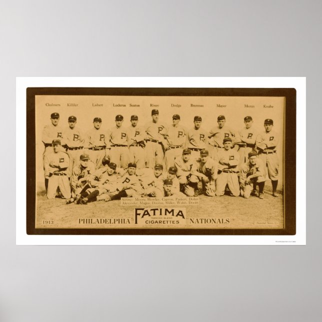 Póster Philadelphia Phillies Team 1913 (Frente)