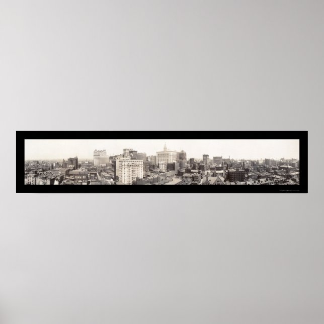 Póster Philadelphia Skyline Foto 1913 (Frente)