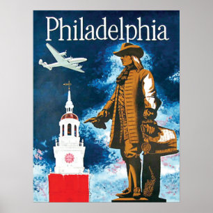 Poster Philadephia, monumento e torre