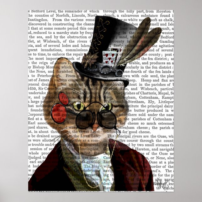 Póster Phileas Feline Steampunk Cat & Top Hat (Frente)