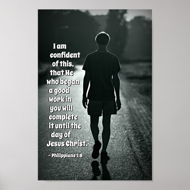 Poster Philippians 1:6 Aquele que começou uma boa Bíblia  (Frente)