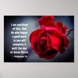 Poster Philippians 1:6 Estou confiante nesta Bíblia Verse