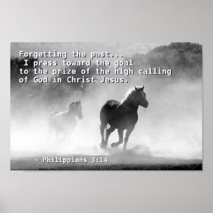 Poster Philippians 3:14 Eu pressiono em direção ao gol, C