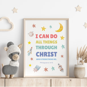 Poster Philippians 4:13 Eu posso fazer todas as coisas "N