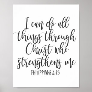 Poster Philippians 4:13 Eu posso fazer todas as coisas Po