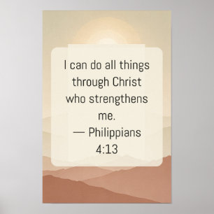 Poster Philippians 4:13 Montanha de Terracota Pos da Escr