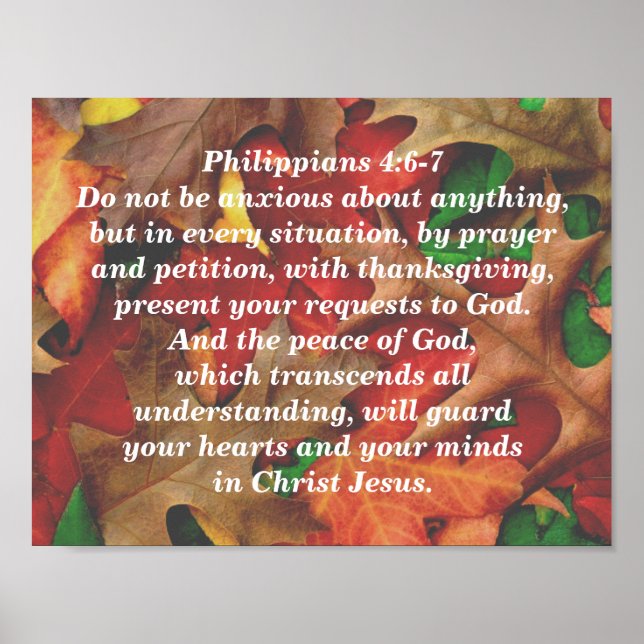 Póster Philippians 4:6-7 (Frente)