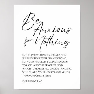 Poster Philippians 4:6-7 Ansiosos por nada cristão