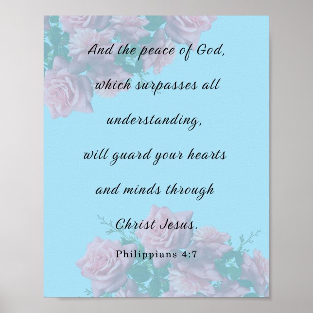 Poster Philippians 4:7, Bíblia Verse (Frente)