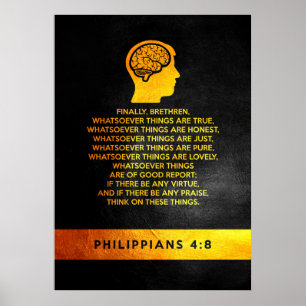 Poster Philippians 4:8 Bíblia Verso