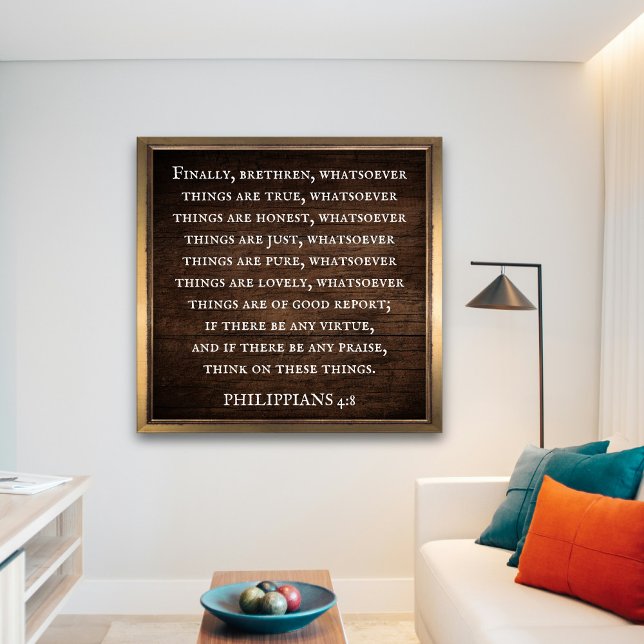 Poster Philippians 4:8 King James Bíblia Inspirational (Criador carregado)