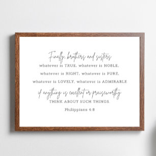 Poster Philippians 4: 8, o que quer que seja o verdadeiro