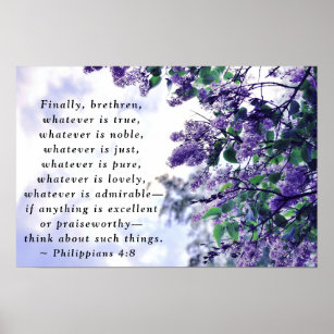Poster Philippians 4:8 O que quer que seja Verso da Bíbli