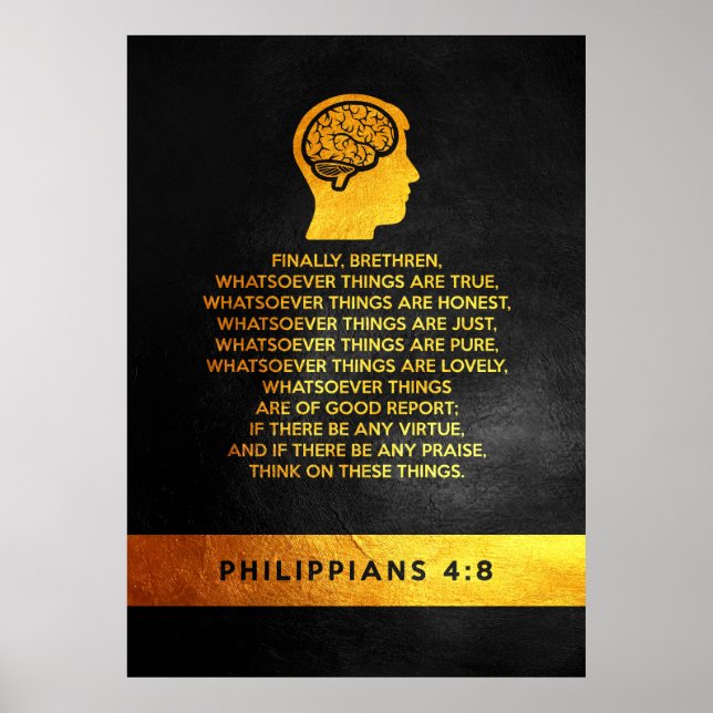 Poster Philippians 4:8 Verso de Bíblia (Frente)
