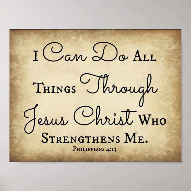 Poster Philippians posso fazer tudo através de Jesus (Frente)