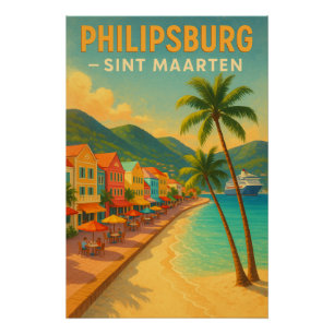 Póster ‘PHILIPSBURG — SINT MAARTEN viagem retro 2026