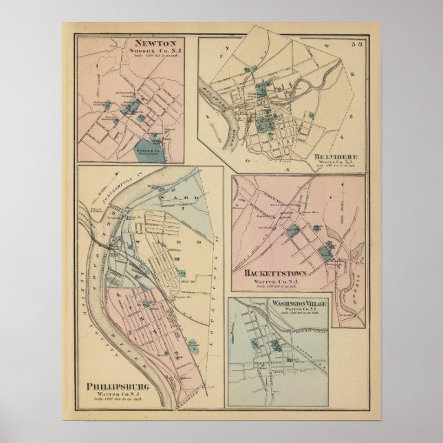 Póster Phillipsburg, NJ (Frente)