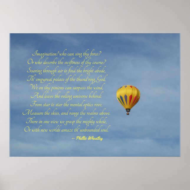 Poster Phillis Wheatley Imagination Hot Air Balloon Sky (Frente)