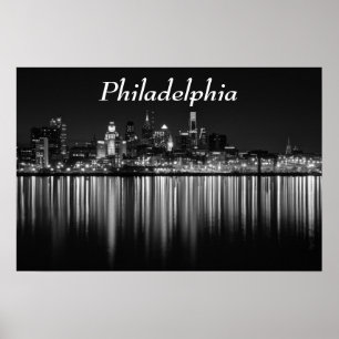 Poster Philly night b/w