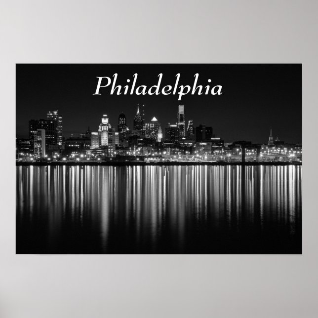 Poster Philly night b/w (Frente)