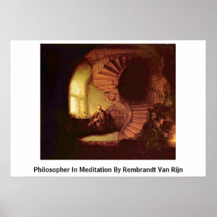 Póster Philosopher In Meditation By Rembrandt Van Rijn