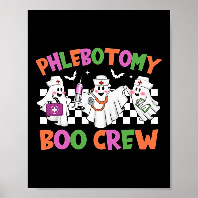 Poster Phlebotomy Boo Crew Phlebotomist Figurume de Hallo (Frente)