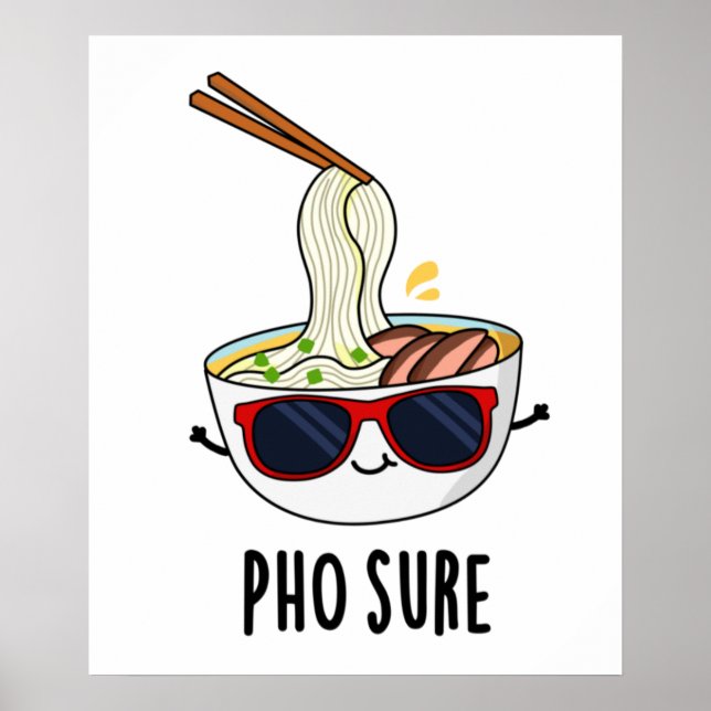 Poster Pho Claro Engraçado Pho Soup Noodle Pun (Frente)