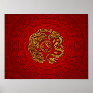 Poster Phoenix and Dragon with bagua #4