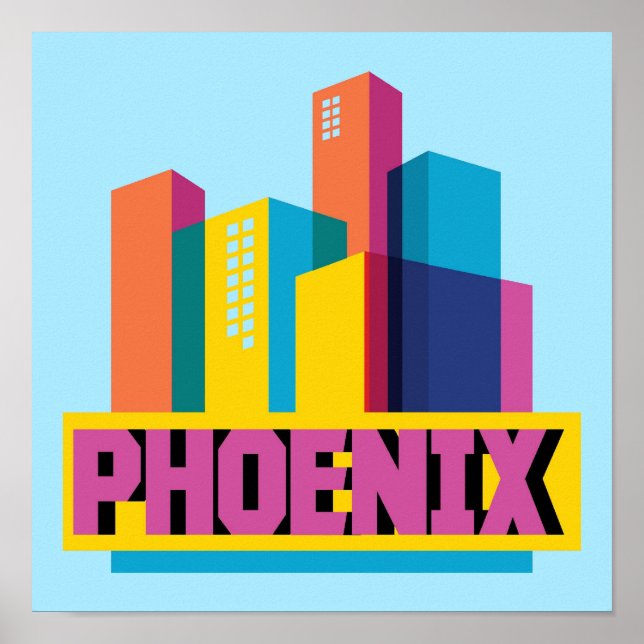 Póster Phoenix, Arizona | Linha do céu (Frente)