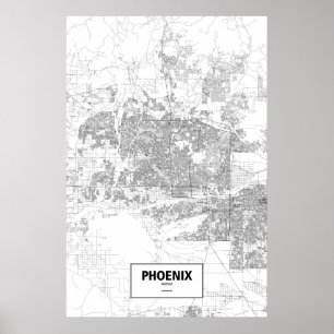 Poster Phoenix, arizona (preto no branco)