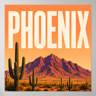 Poster Phoenix Camelback Mountain Deserto