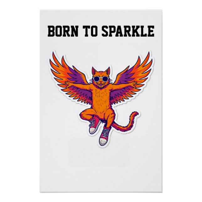 Póster Phoenix Cat Poster – Magical Fire Kitty Wall Art (Frente)