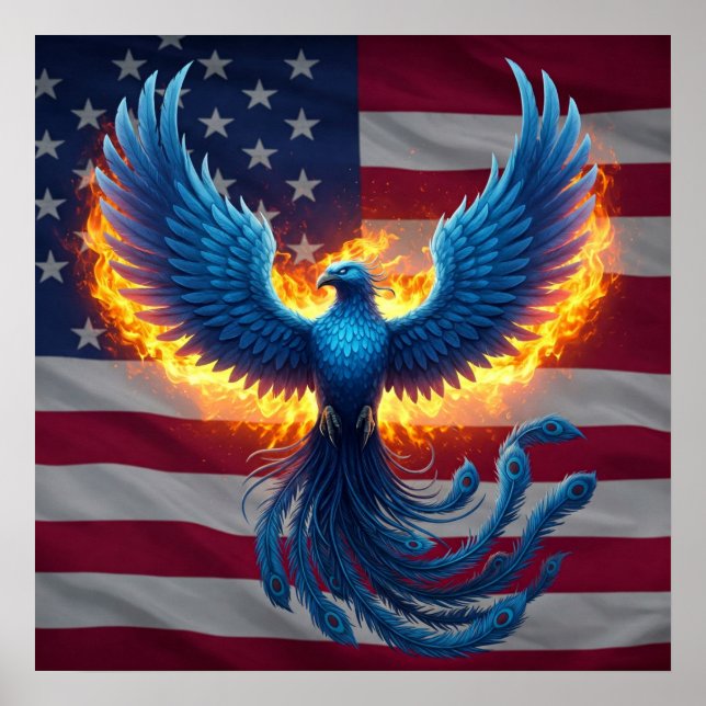 Poster Phoenix e a bandeira (Frente)