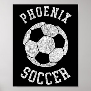 Poster Phoenix Futebol Retro Desgastado 90's Vintage
