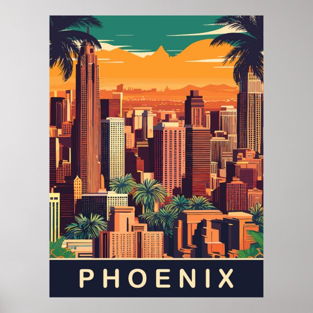 Poster Phoenix Skyline, Viagem (Frente)