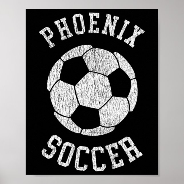 Poster Phoenix Soccer Retro Desgastado Vintage 90's (Frente)