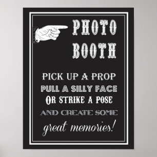 Póster Photobooth - vintage - sinal - festa de casamento