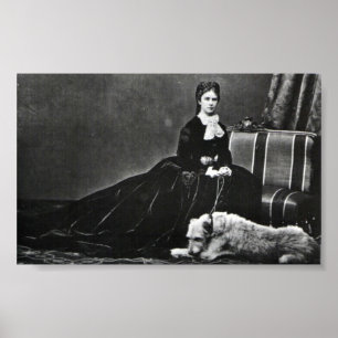 Poster Photograph Empress Elisabeth of Austria with dog