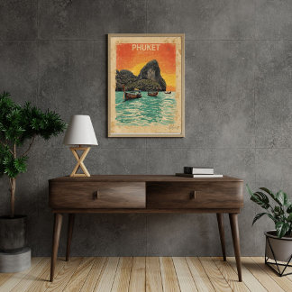 Poster Phuket Paraíso – Viagens Vintage Tailândia 