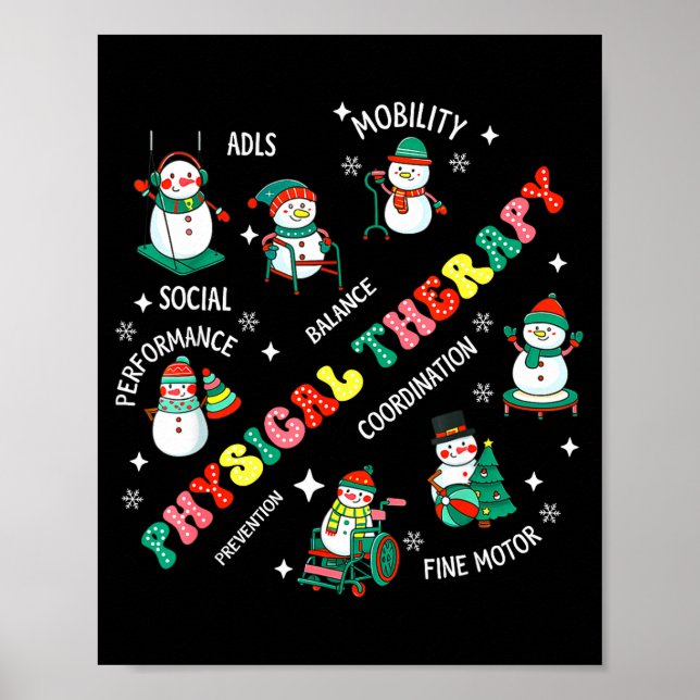 Poster Physical Therapy Christmas Snowman Pt Physical The (Frente)