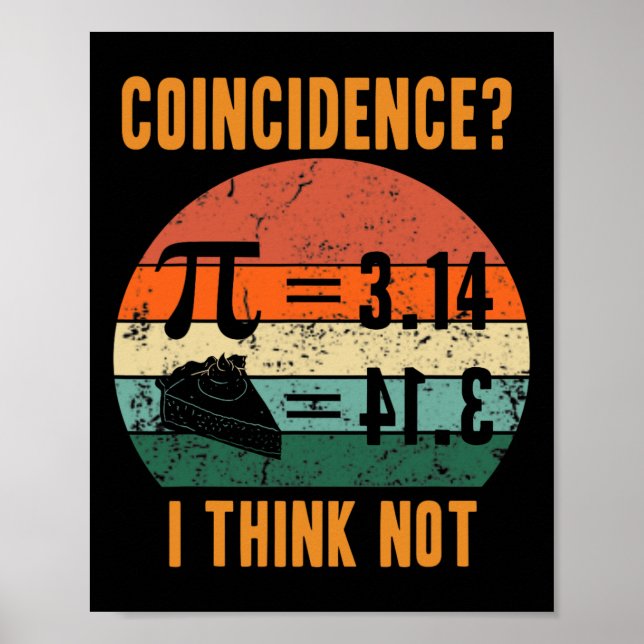 Poster Pi 3.14 Igual À Coincidência De Pizza Eu Acho Que  (Frente)