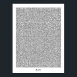 Póster Pi art - Graphic Pi com a casa decimal 31.415<br><div class="desc">Quando a ciência encontra a arte moderna! Esta é a verdadeira representação gráfica do que Pi para o 31.415º dígito após o ponto decimal se parece. Cada sombra de cinza representa um dígito de 0 a 9.</div>